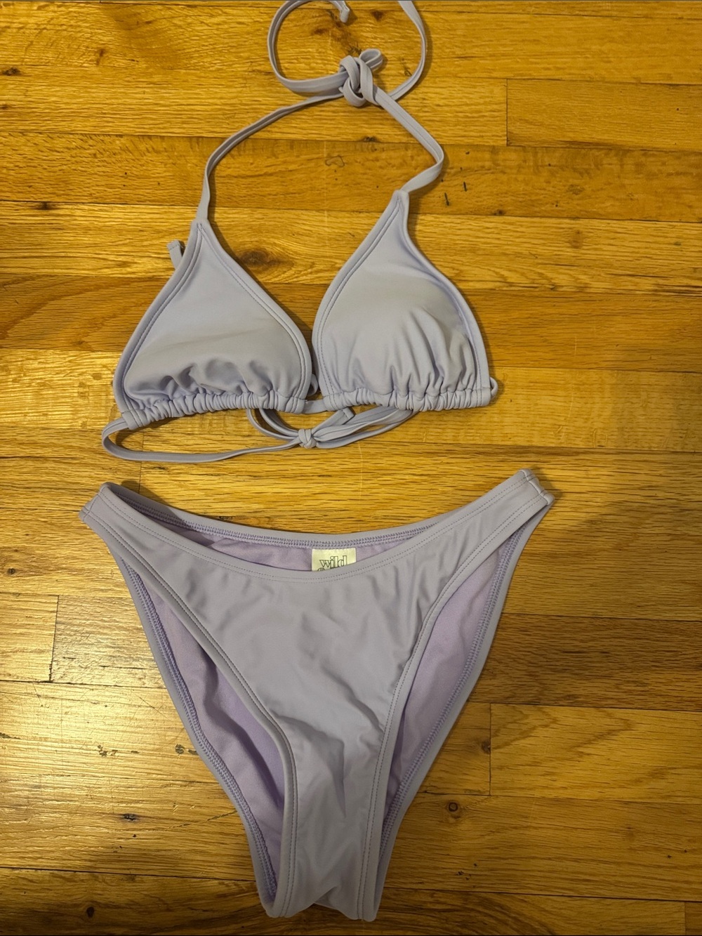 Light Lavender Triangle Bikini Set - Women Swim Small